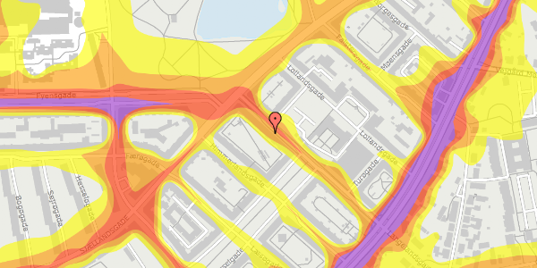 Trafikstøjkort på Langelandsgade 10, 2. tv, 9000 Aalborg