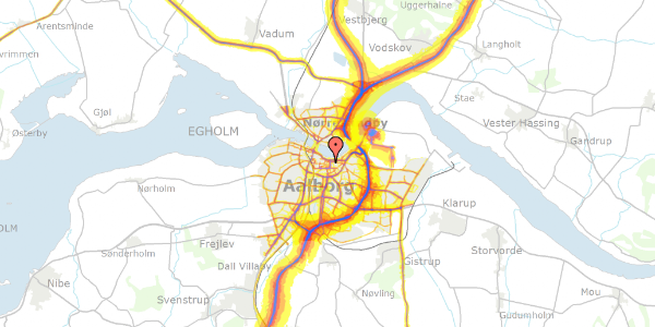 Trafikstøjkort på Langesgade 6, 3. tv, 9000 Aalborg