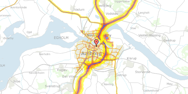 Trafikstøjkort på Langesgade 10, 2. , 9000 Aalborg