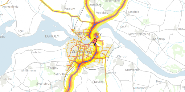 Trafikstøjkort på Langgade 62A, 9000 Aalborg