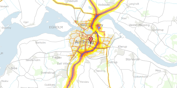 Trafikstøjkort på Lektorvej 36, 9000 Aalborg