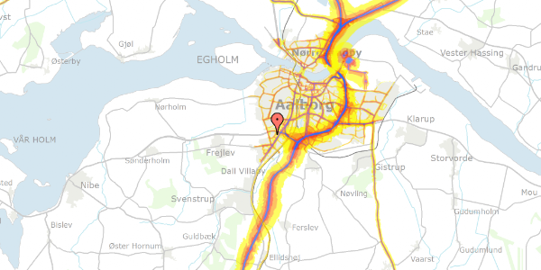 Trafikstøjkort på Lerkenfeltvej 26, 9200 Aalborg SV