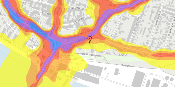 Trafikstøjkort på Lille Borgergade 23, 3. th, 9400 Nørresundby