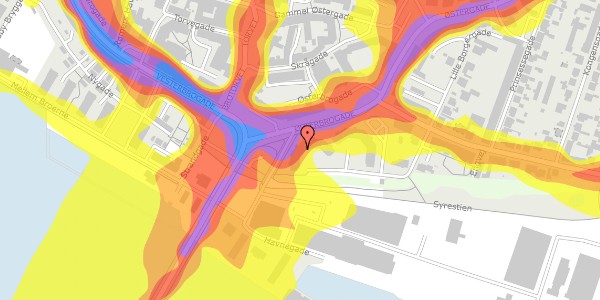 Trafikstøjkort på Lille Borgergade 31, 4. tv, 9400 Nørresundby