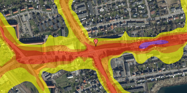 Trafikstøjkort på Lindholmsvej 67A, st. 1, 9400 Nørresundby