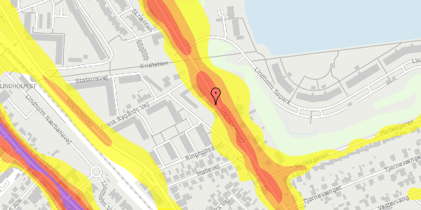 Trafikstøjkort på Lindholmsvej 78, 9400 Nørresundby