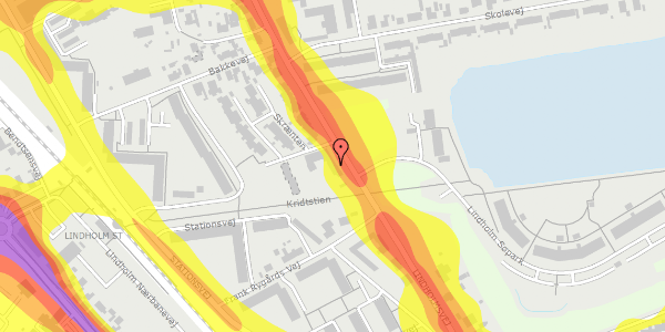 Trafikstøjkort på Lindholmsvej 84, 1. tv, 9400 Nørresundby