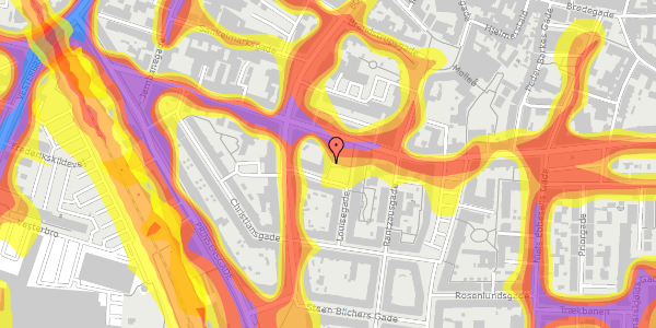 Trafikstøjkort på Louisegade 2B, 4. th, 9000 Aalborg