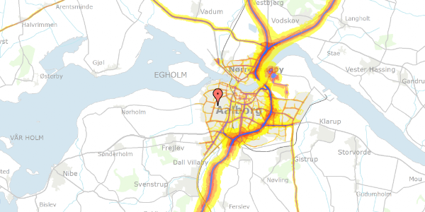 Trafikstøjkort på Magnoliavej 11, 9000 Aalborg