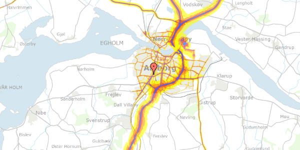 Trafikstøjkort på Malurtvej 14, st. th, 9000 Aalborg