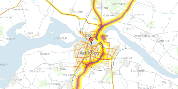 Trafikstøjkort på Maren Turis Gade 12, 2. th, 9000 Aalborg