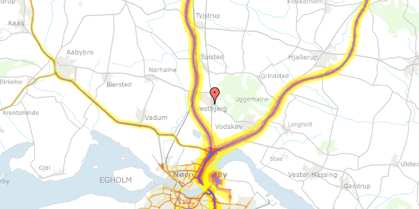 Trafikstøjkort på Mejlstedparken 23, 9380 Vestbjerg