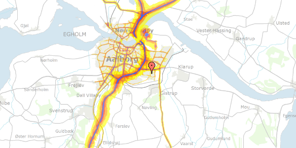 Trafikstøjkort på Myrdalstræde 86, st. , 9220 Aalborg Øst