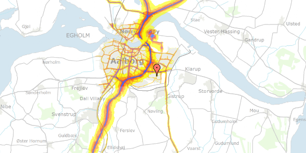 Trafikstøjkort på Myrdalstræde 141, 1. , 9220 Aalborg Øst