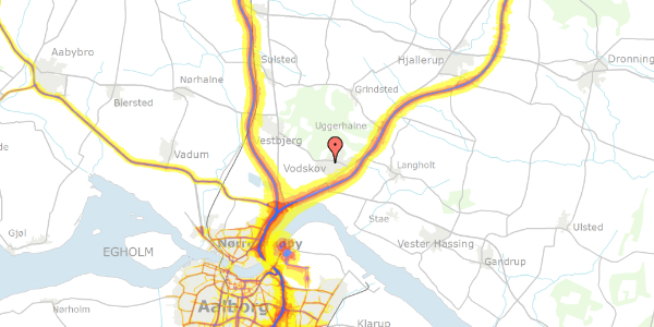 Trafikstøjkort på Møgelbjergvej 49, 9310 Vodskov