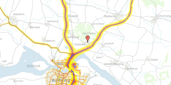 Trafikstøjkort på Møgelbjergvej 59, 9310 Vodskov