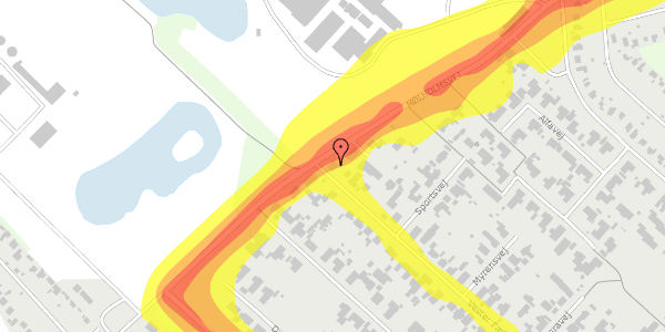 Trafikstøjkort på Mølholmsvej 15, 9000 Aalborg