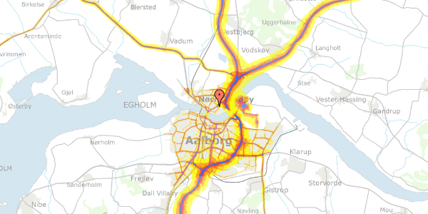 Trafikstøjkort på Niels Lykkes Gade 17, 9400 Nørresundby