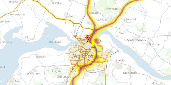 Trafikstøjkort på Niels Lykkes Gade 21, 9400 Nørresundby