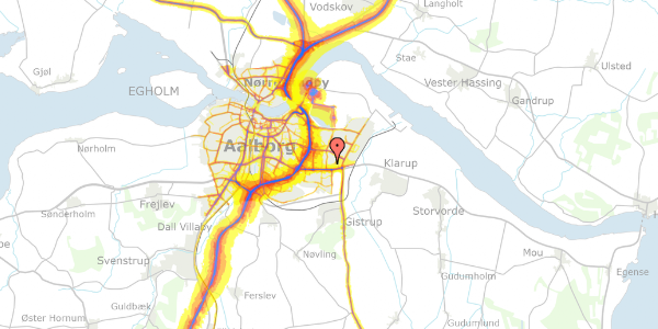 Trafikstøjkort på Oddesundvej 159, 9220 Aalborg Øst