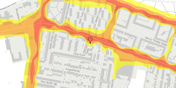 Trafikstøjkort på Otte Ruds Gade 4, st. tv, 9000 Aalborg