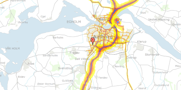 Trafikstøjkort på Oxholmvej 8, 9200 Aalborg SV