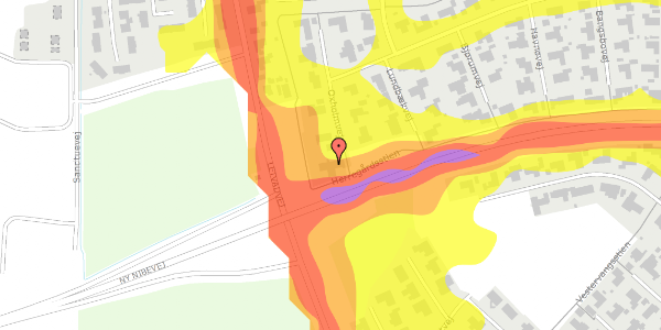 Trafikstøjkort på Oxholmvej 11, 9200 Aalborg SV