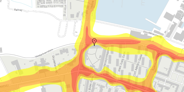 Trafikstøjkort på Peder Skrams Gade 67, 3. tv, 9000 Aalborg