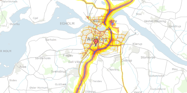 Trafikstøjkort på Planetvej 11, 9200 Aalborg SV