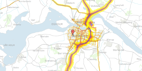 Trafikstøjkort på Platanvej 25, 9000 Aalborg