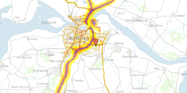 Trafikstøjkort på Pontoppidanstræde 85C, 9220 Aalborg Øst