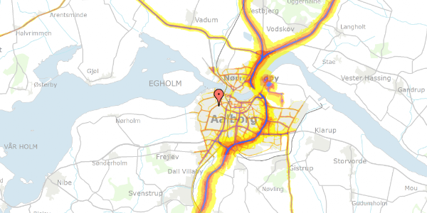 Trafikstøjkort på Poppelvej 8, 9000 Aalborg