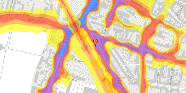 Trafikstøjkort på Prinsensgade 33, 1. tv, 9000 Aalborg