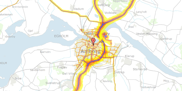 Trafikstøjkort på Priorgade 10, st. tv, 9000 Aalborg