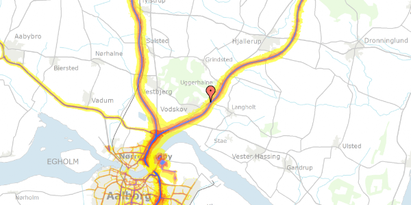 Trafikstøjkort på Ravndalen 33, 9310 Vodskov