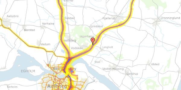 Trafikstøjkort på Ravndalen 46, 9310 Vodskov