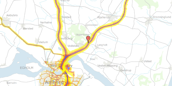 Trafikstøjkort på Ravndalen 52, 9310 Vodskov