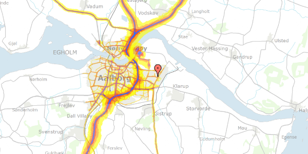 Trafikstøjkort på Ravnkildevej 15, 9220 Aalborg Øst