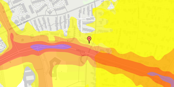 Trafikstøjkort på Rosenfeldtparken 13, 9400 Nørresundby