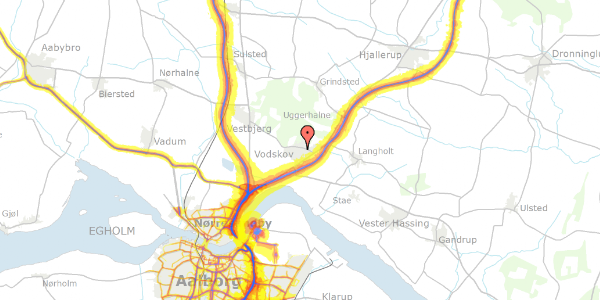 Trafikstøjkort på Rud. Petersens Vej 13, 9310 Vodskov