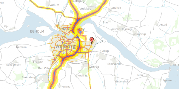 Trafikstøjkort på Saltumvej 26, 9220 Aalborg Øst