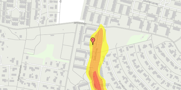 Trafikstøjkort på Saltumvej 51, 1. th, 9220 Aalborg Øst