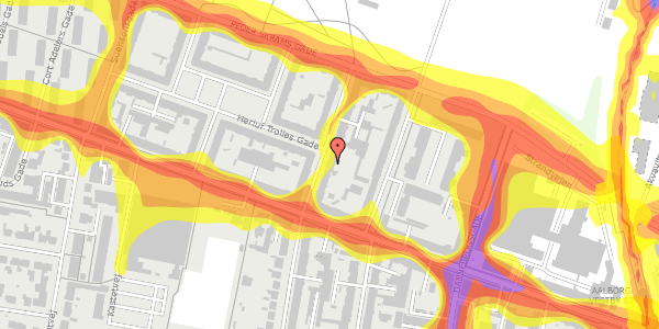 Trafikstøjkort på Schleppegrellsgade 68, 2. th, 9000 Aalborg