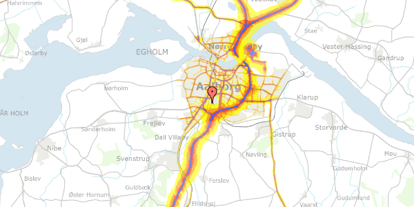 Trafikstøjkort på Siriusvej 17, 9200 Aalborg SV