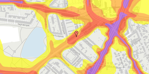 Trafikstøjkort på Sjællandsgade 87, 3. tv, 9000 Aalborg