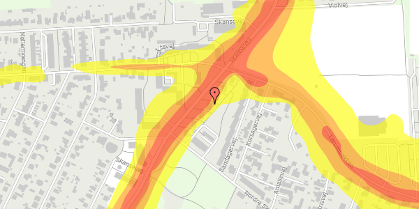 Trafikstøjkort på Skansevej 33, 9400 Nørresundby