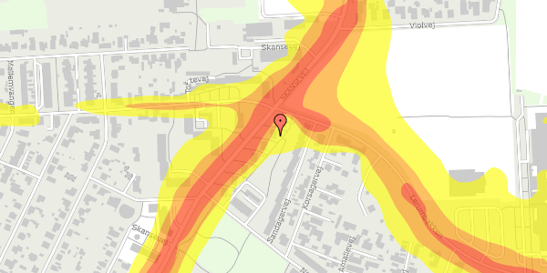 Trafikstøjkort på Skansevej 39, 9400 Nørresundby