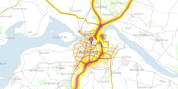 Trafikstøjkort på Slotsgade 25, 1. 105, 9000 Aalborg