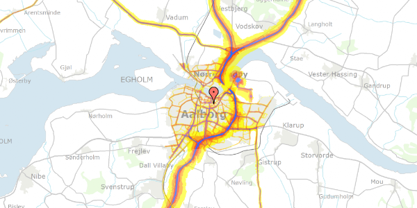 Trafikstøjkort på Solvangsvej 18, 3. tv, 9000 Aalborg