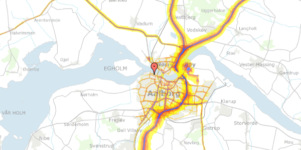 Trafikstøjkort på Steen Billes Gade 7, 2. th, 9000 Aalborg